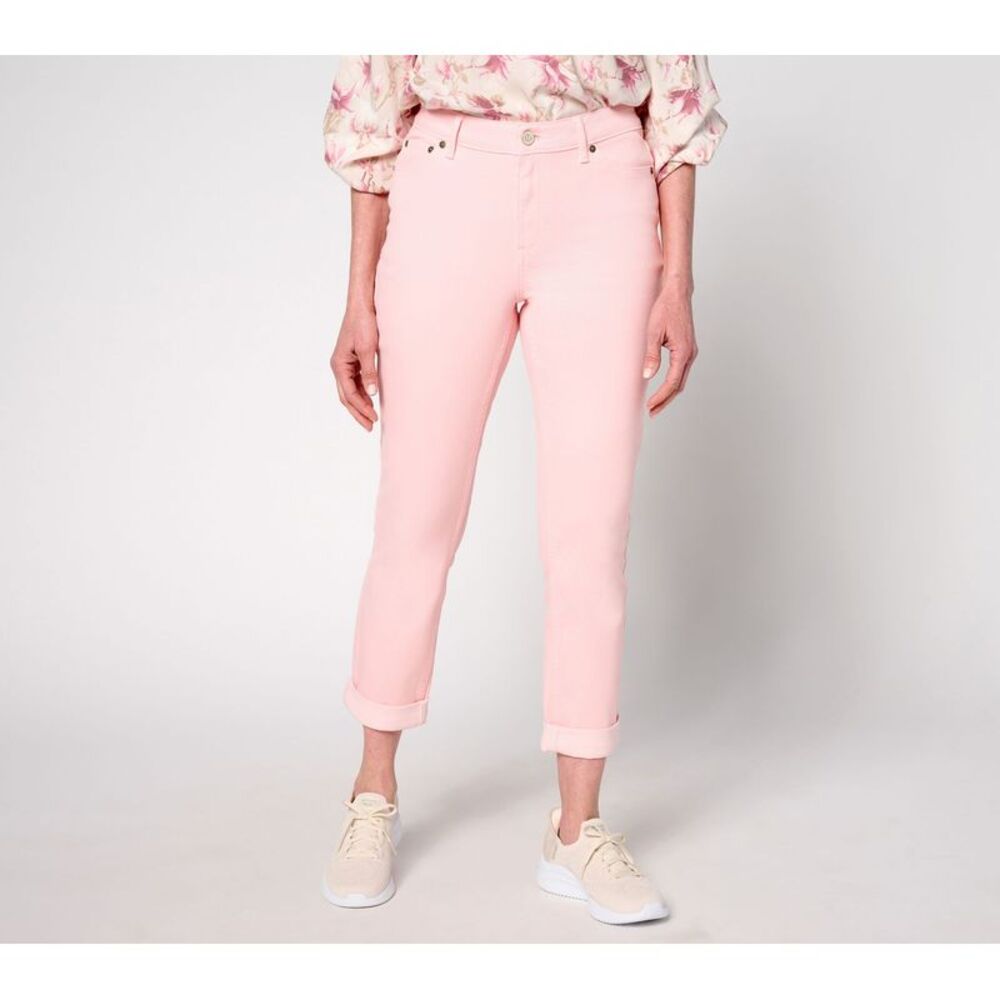 Martha Stewart Women's Pants Sz 8 Signature Colored Rolled Hem Ankle Pink